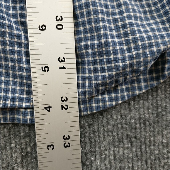 Abercrombie & Fitch Men's Button-Down Shirt Blue White Large Long Sleeve Check - Picture 11 of 12